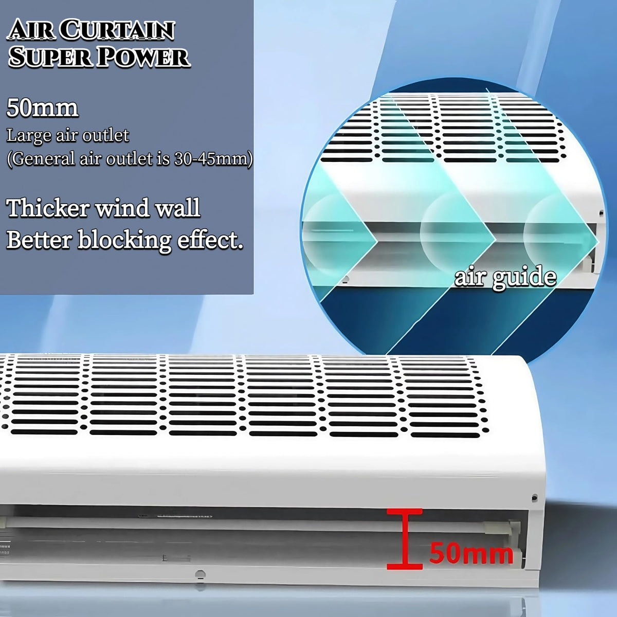 Commercial Indoor Air Curtain Fan, Black, 100CM X578997