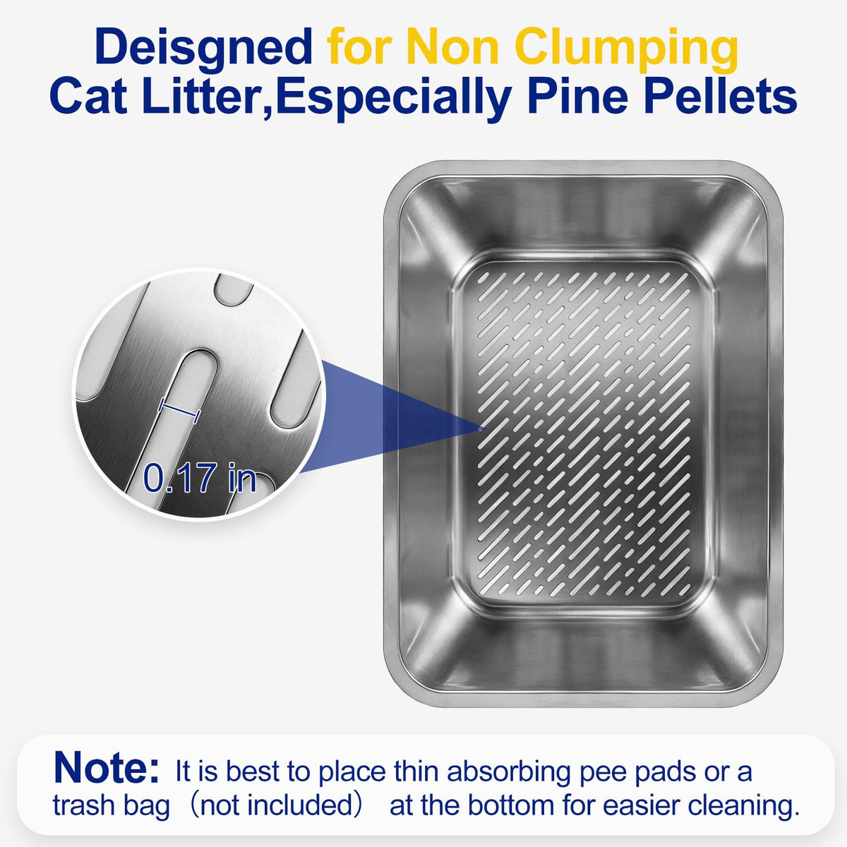 Stainless Steel Sifting Litter Box with Sifter J99951
