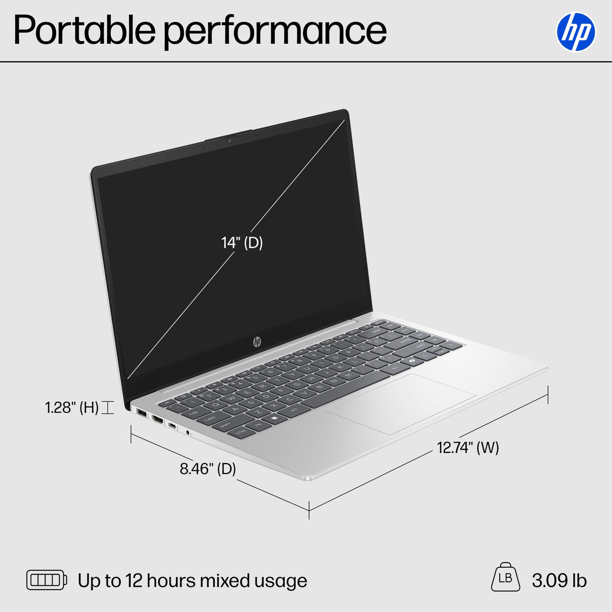 14 inch HD Touchscreen Laptop, AMD Ryzen 5, 8 GB RAM, 512 GB SSD, Windows 11 Home H7626