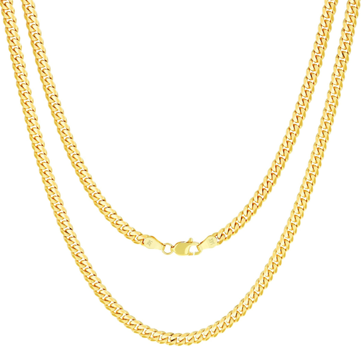 14k Yellow Gold Cuban Link Chain Necklace U807