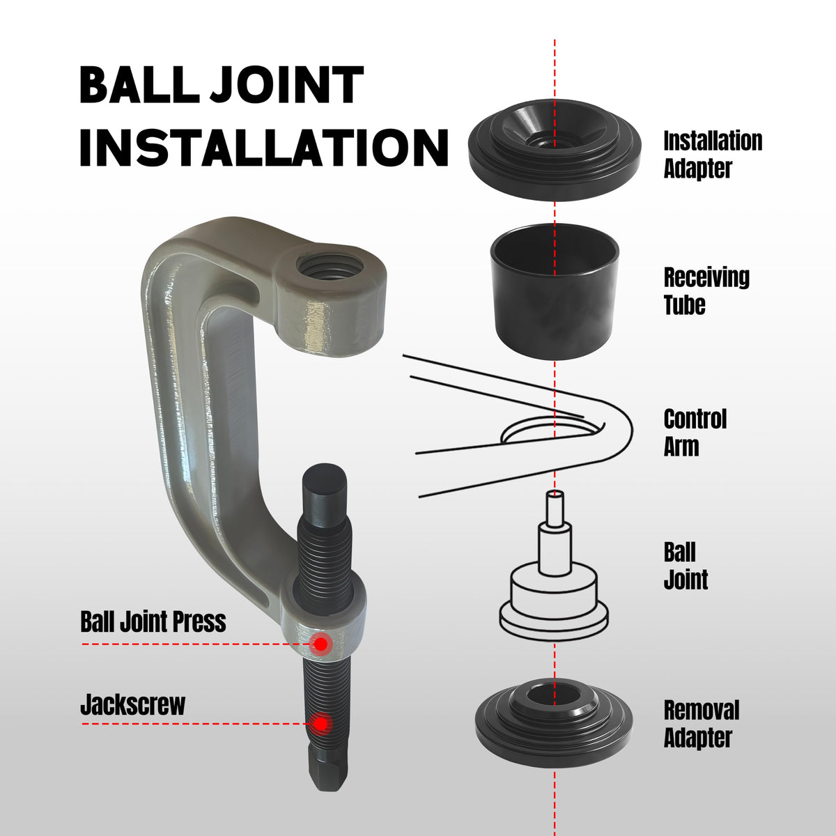 Heavy Duty Ball Joint Press & U Joint Removal Tool Kit with 4WD Adapters S283735