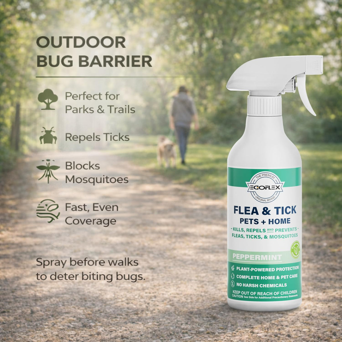 Plant-Based Flea Spray with Peppermint Scent 16oz M874