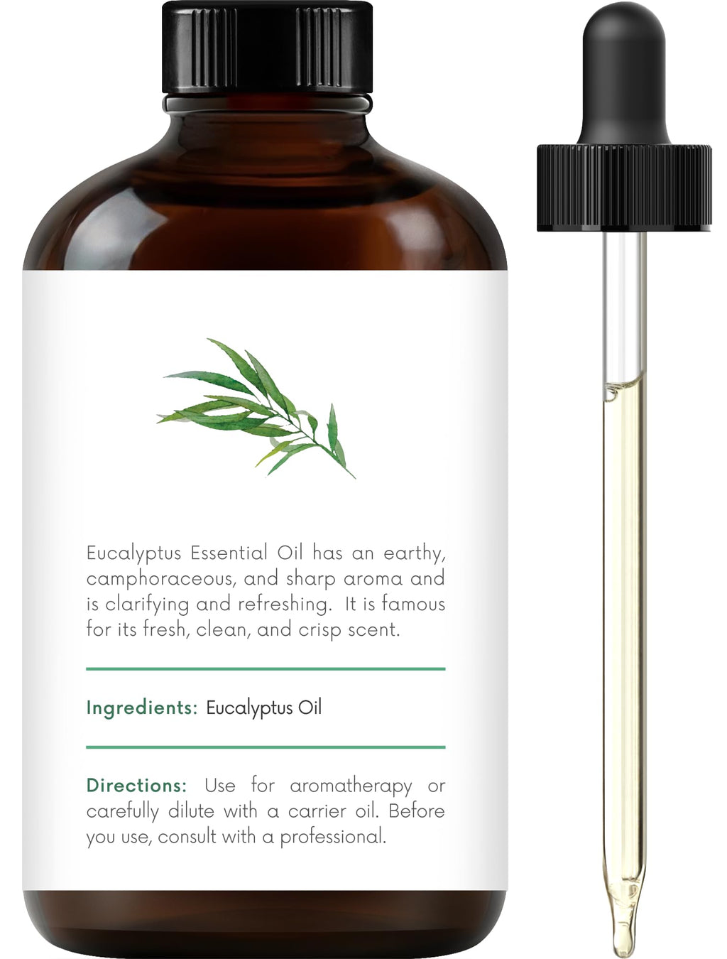Lemongrass Peppermint Eucalyptus Lavender Essential Oil Set 4 Fl. Oz D271