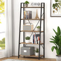 5 Tier Wood and Metal Ladder Bookshelf X378