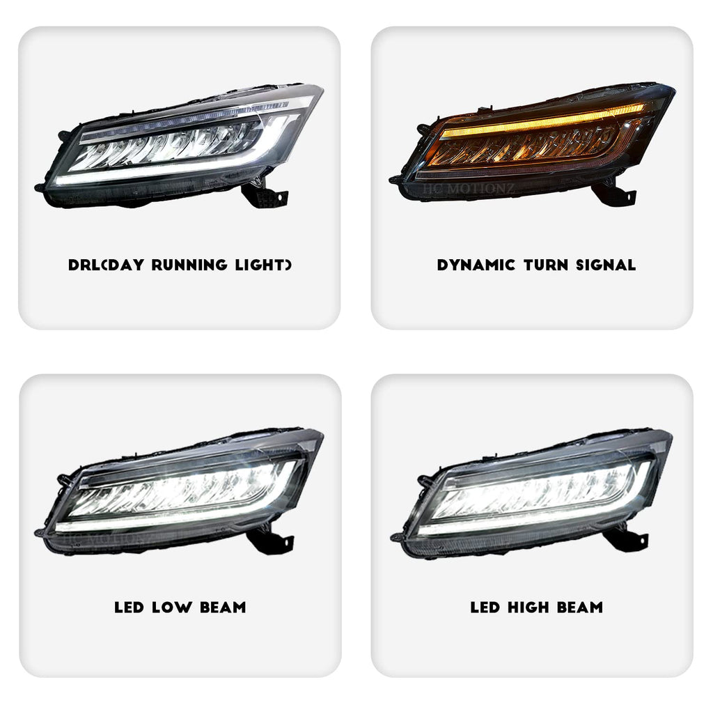 Headlights For Honda Accord 2008-2012, Driver and Passenger Side (Pair) W51208