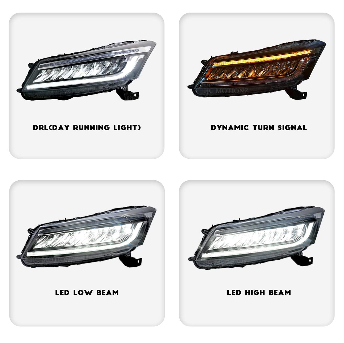 Headlights For Honda Accord 2008-2012, Driver and Passenger Side (Pair) W51208