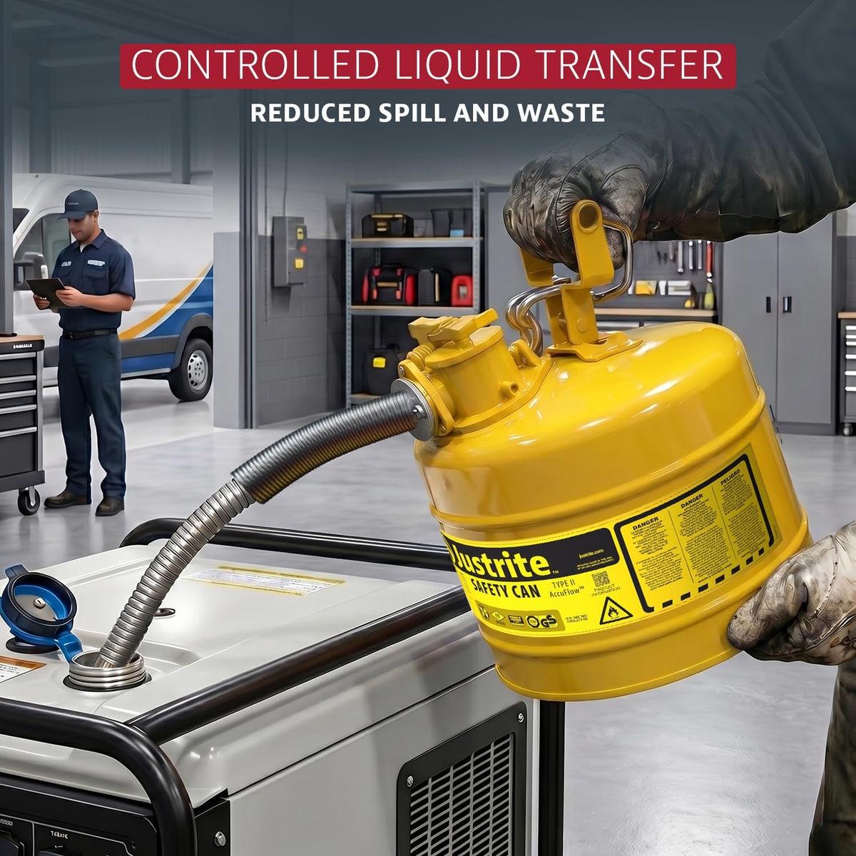 Yellow Galvanized Steel Diesel Fuel Can B300