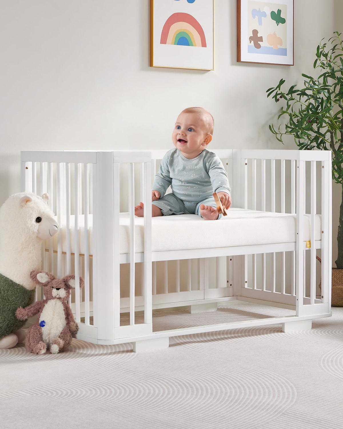 Breathable Standard Full Size Crib Mattress with Waterproof Machine Washable Cover S270