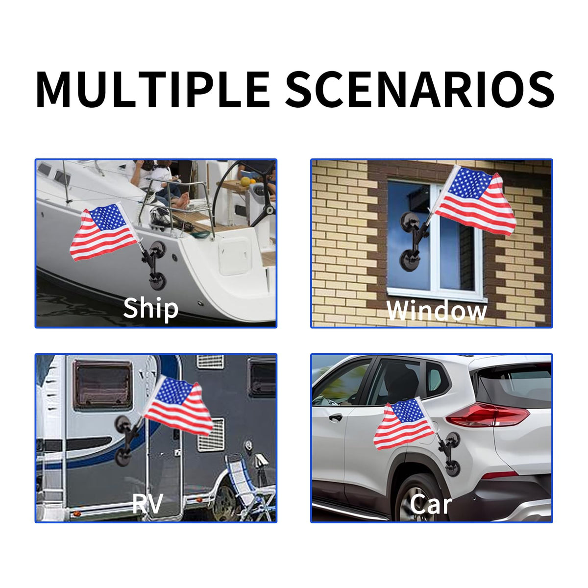 Suction Cup Vehicle Flagpole Bracket Aluminum Alloy K624658