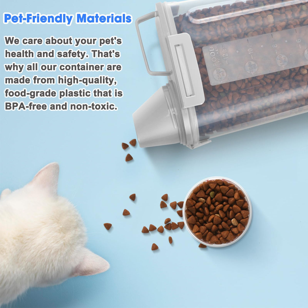 2 Pack Airtight Pet Food Storage Containers with Spout Q183