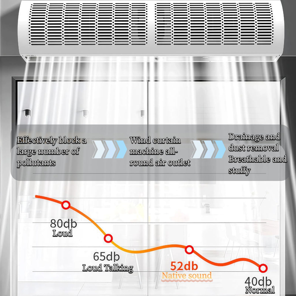 Commercial Indoor Air Curtain Fan, Black, 100CM X578997