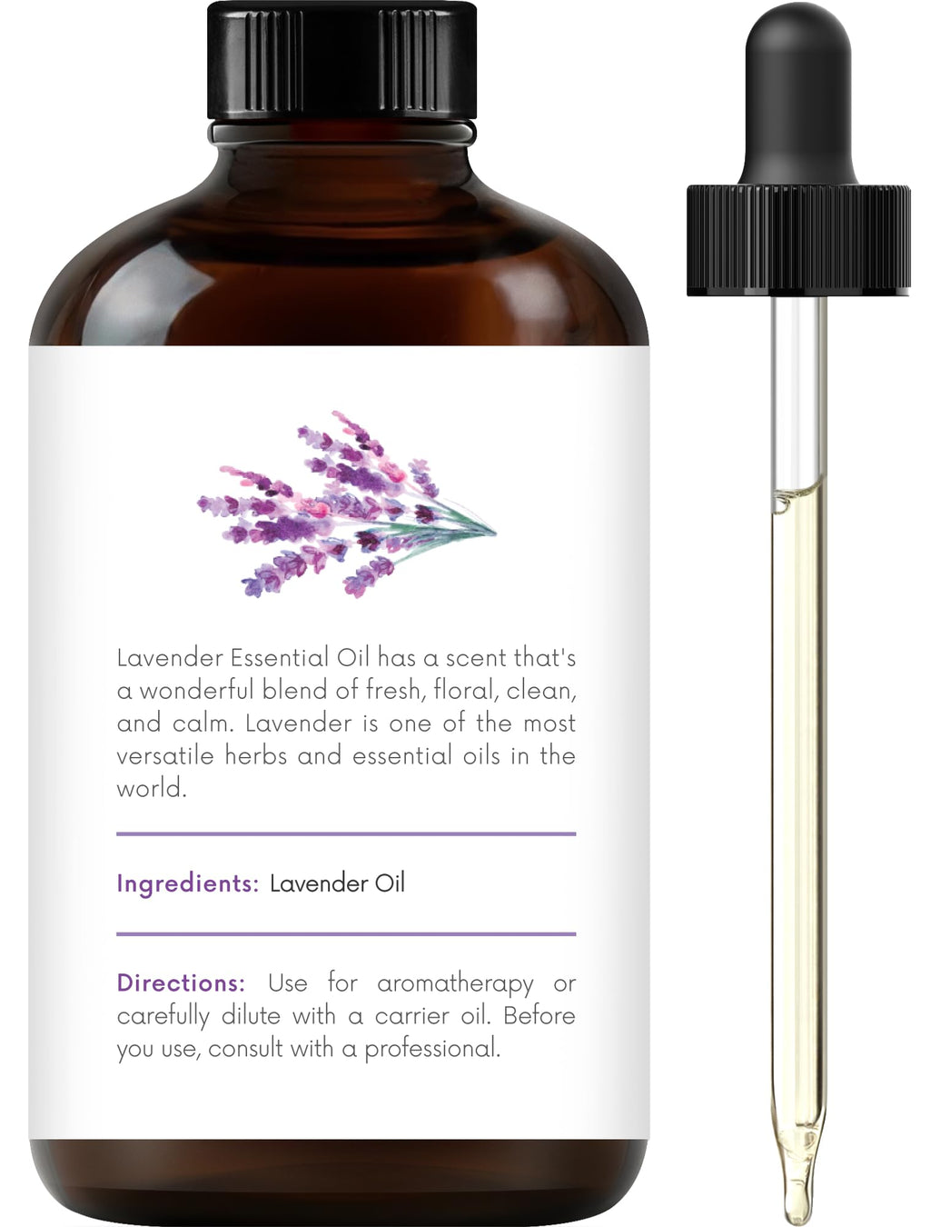 Lemongrass Peppermint Eucalyptus Lavender Essential Oil Set 4 Fl. Oz D271