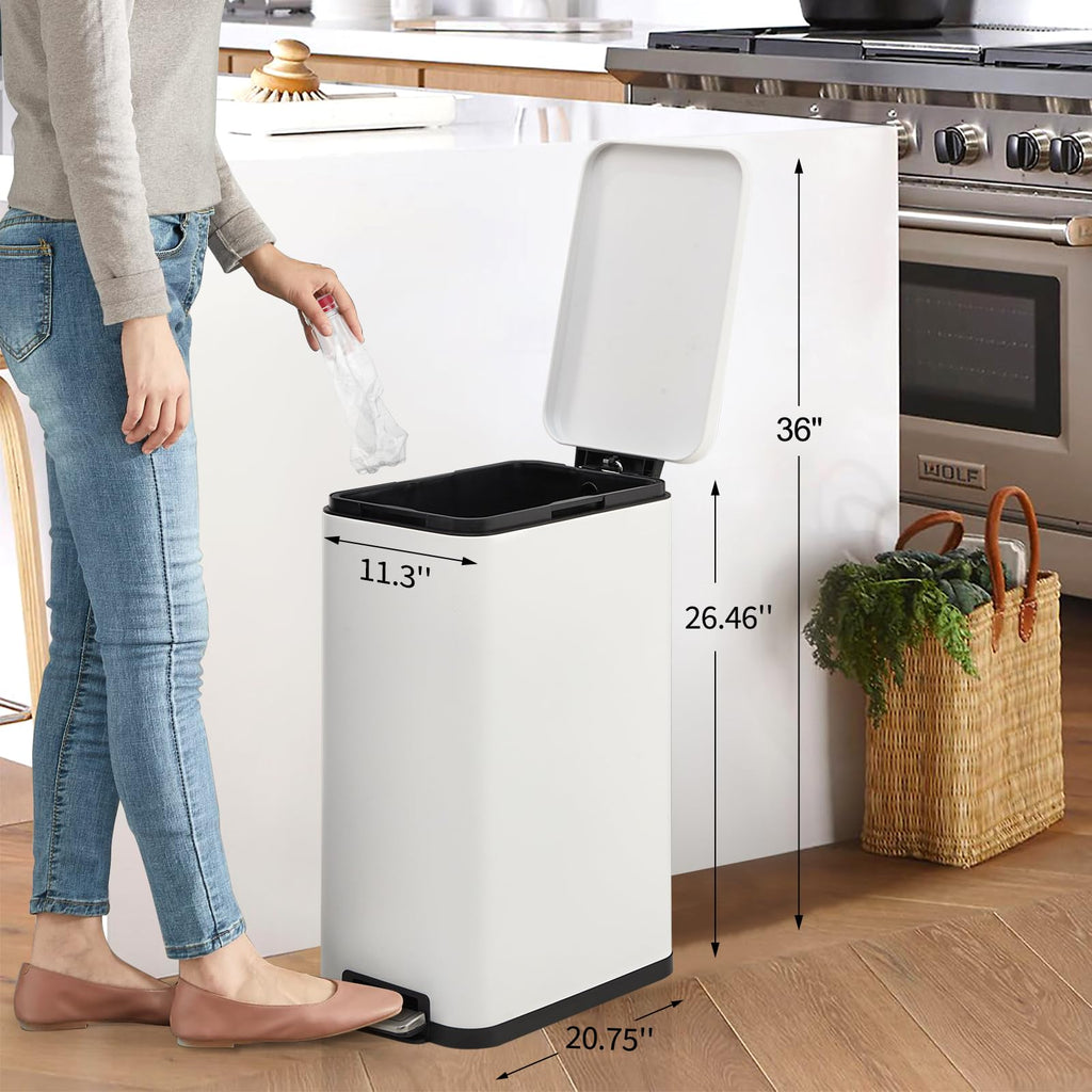 50L Stainless Steel Slim Kitchen Trash Can Y785729