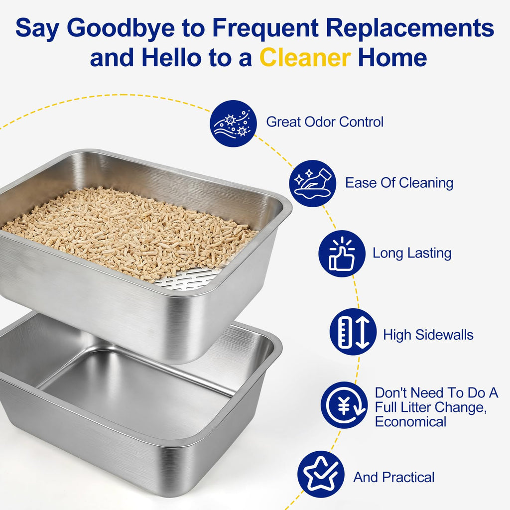 Stainless Steel Sifting Litter Box with Sifter J99951