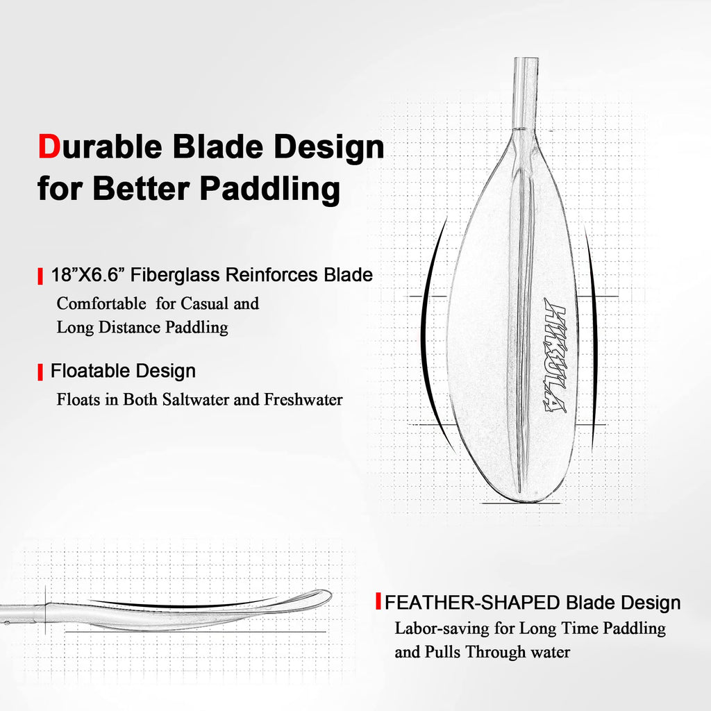 4 Piece Aluminum PP Floating Kayak Paddle X877