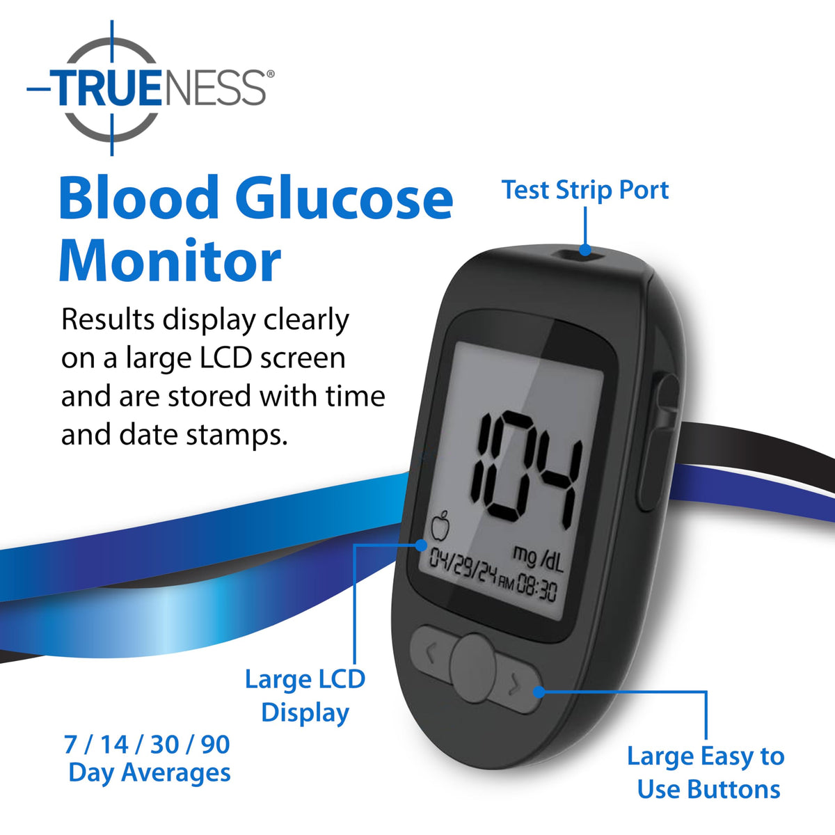 Blood Glucose Meter Kit with Testing Supplies T4997
