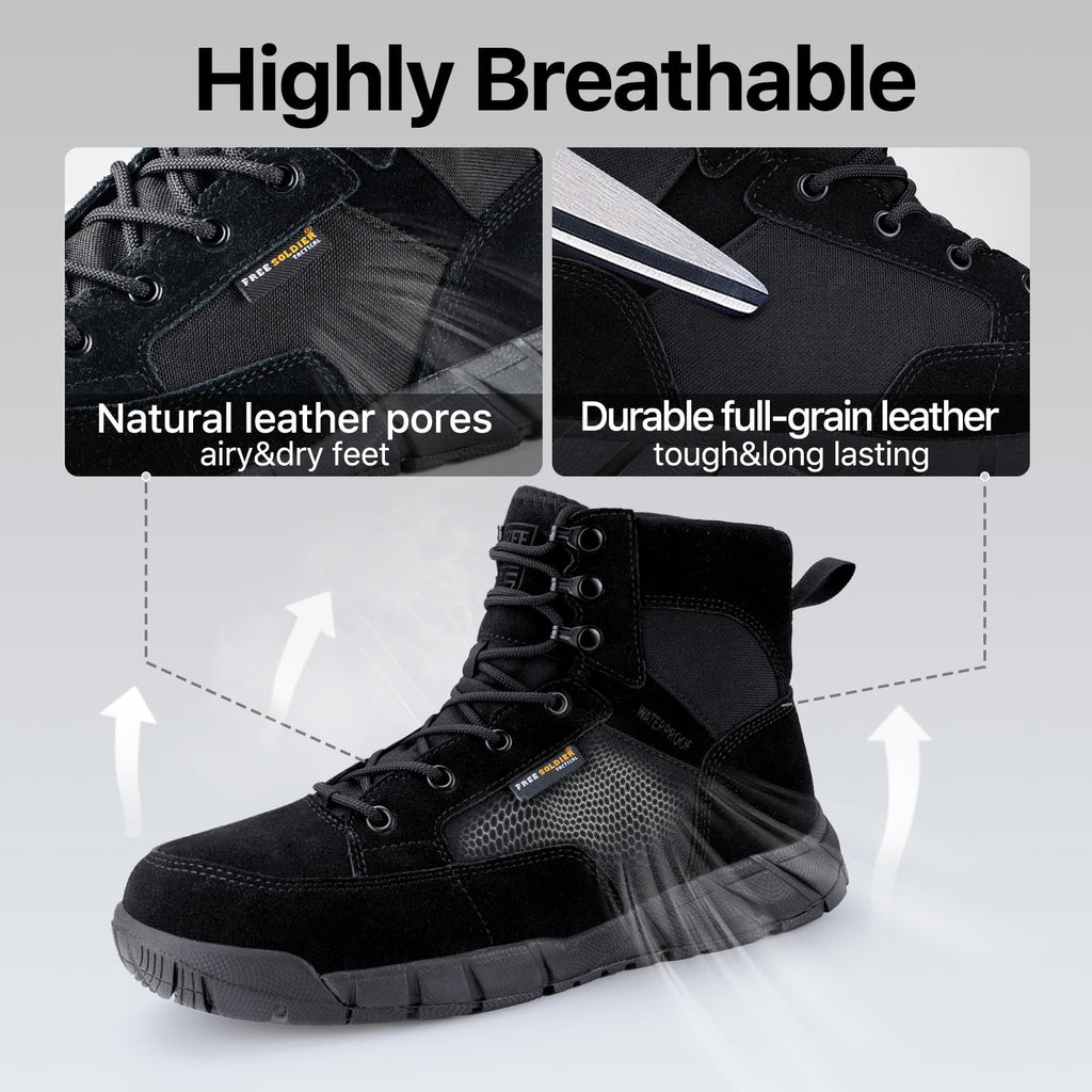 Men's 6 Inches Lightweight Waterproof Suede Leather Work Boots Q529628