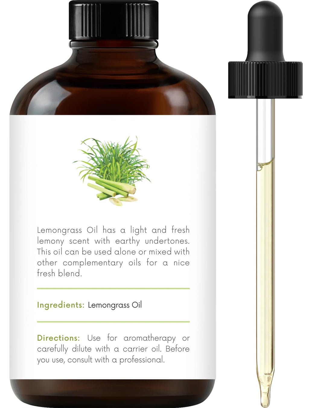 Lemongrass Peppermint Eucalyptus Lavender Essential Oil Set 4 Fl. Oz D271