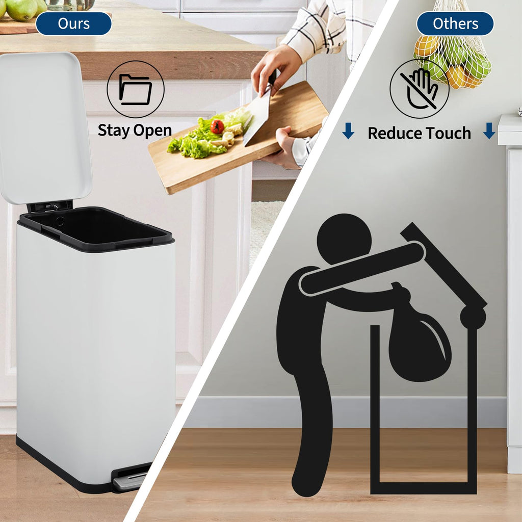 50L Stainless Steel Slim Kitchen Trash Can Y785729