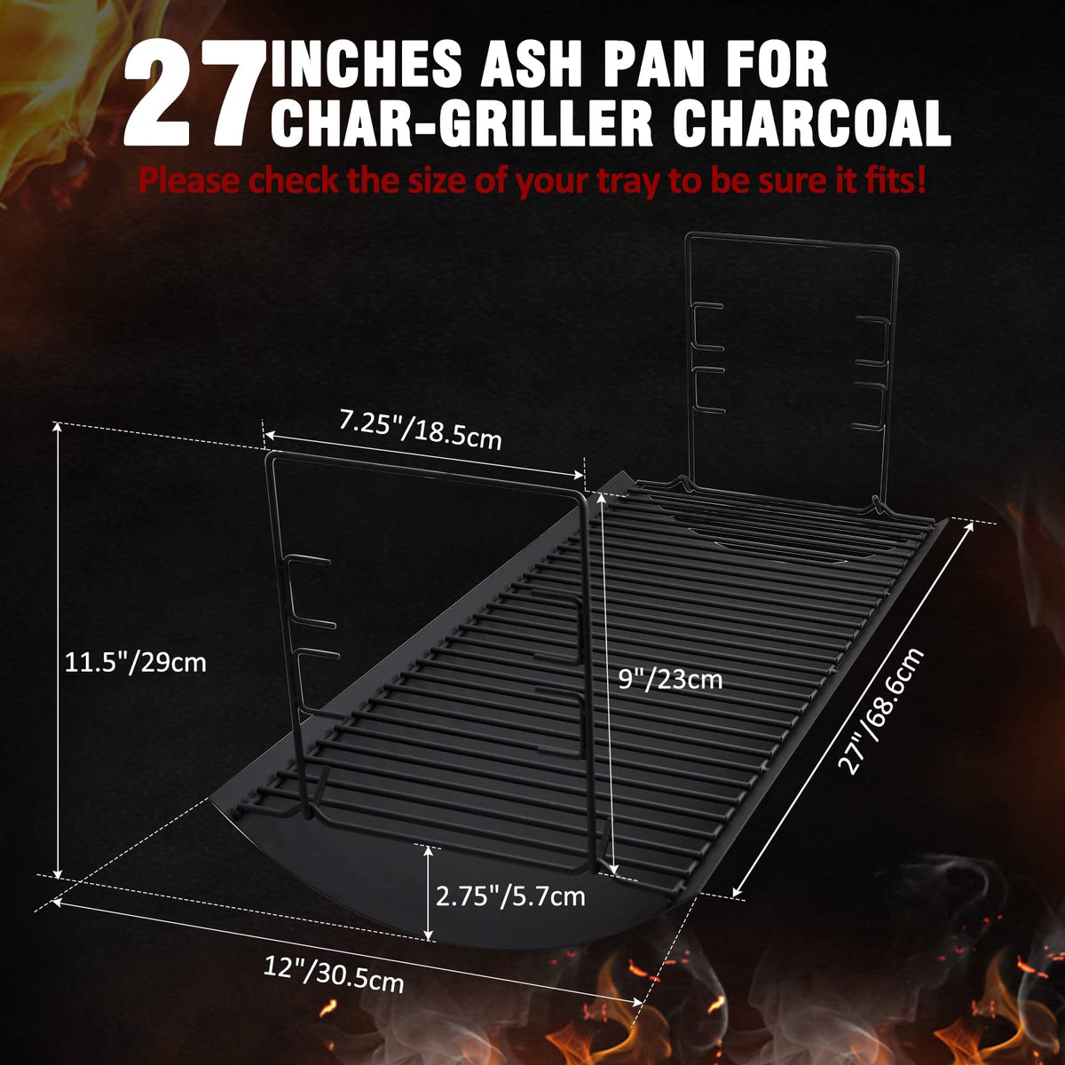 27 Inch Ash Pan with Fire Grate Q346