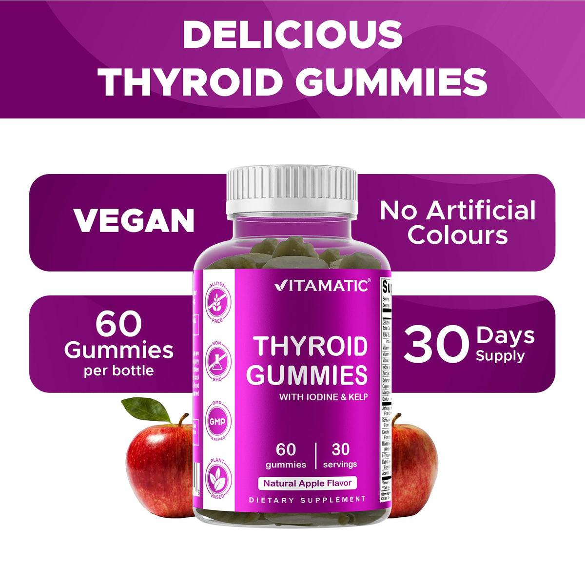 Thyroid Gummies with Iodine & Kelp, 60 Gummies A762367