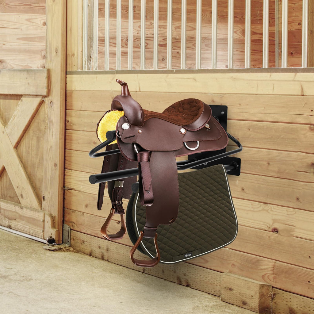 2 Pack Wall Mounted Saddle Rack with Double Pad Bar O915