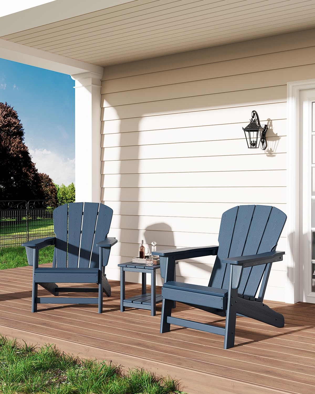 Oversize Navy Blue HDPE Plastic Adirondack Chair Z409