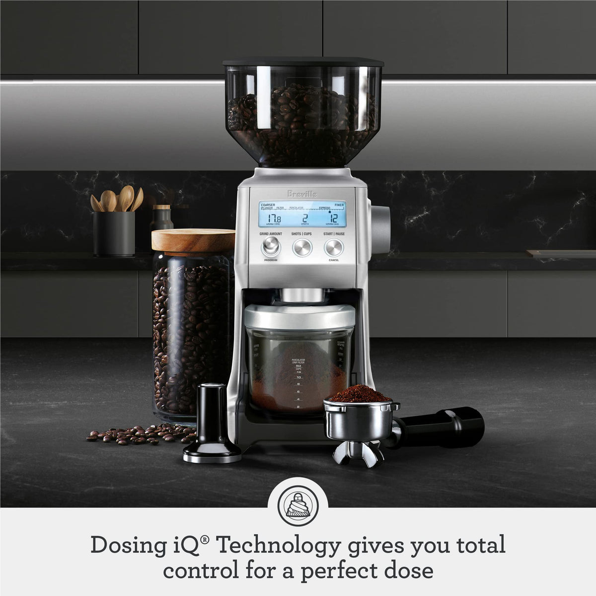 Brushed Stainless Steel Coffee Grinder A7034