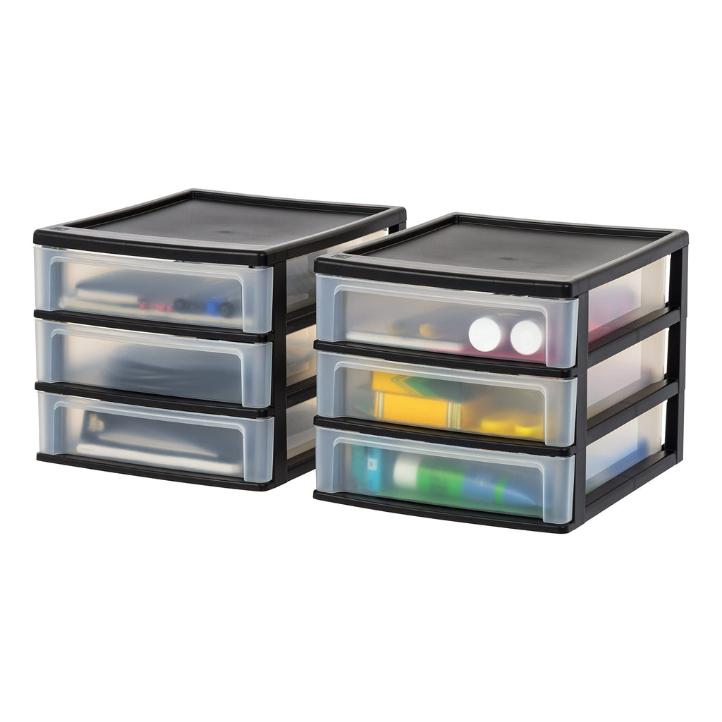 Black 3-Drawer Plastic Desktop Organizer I19495