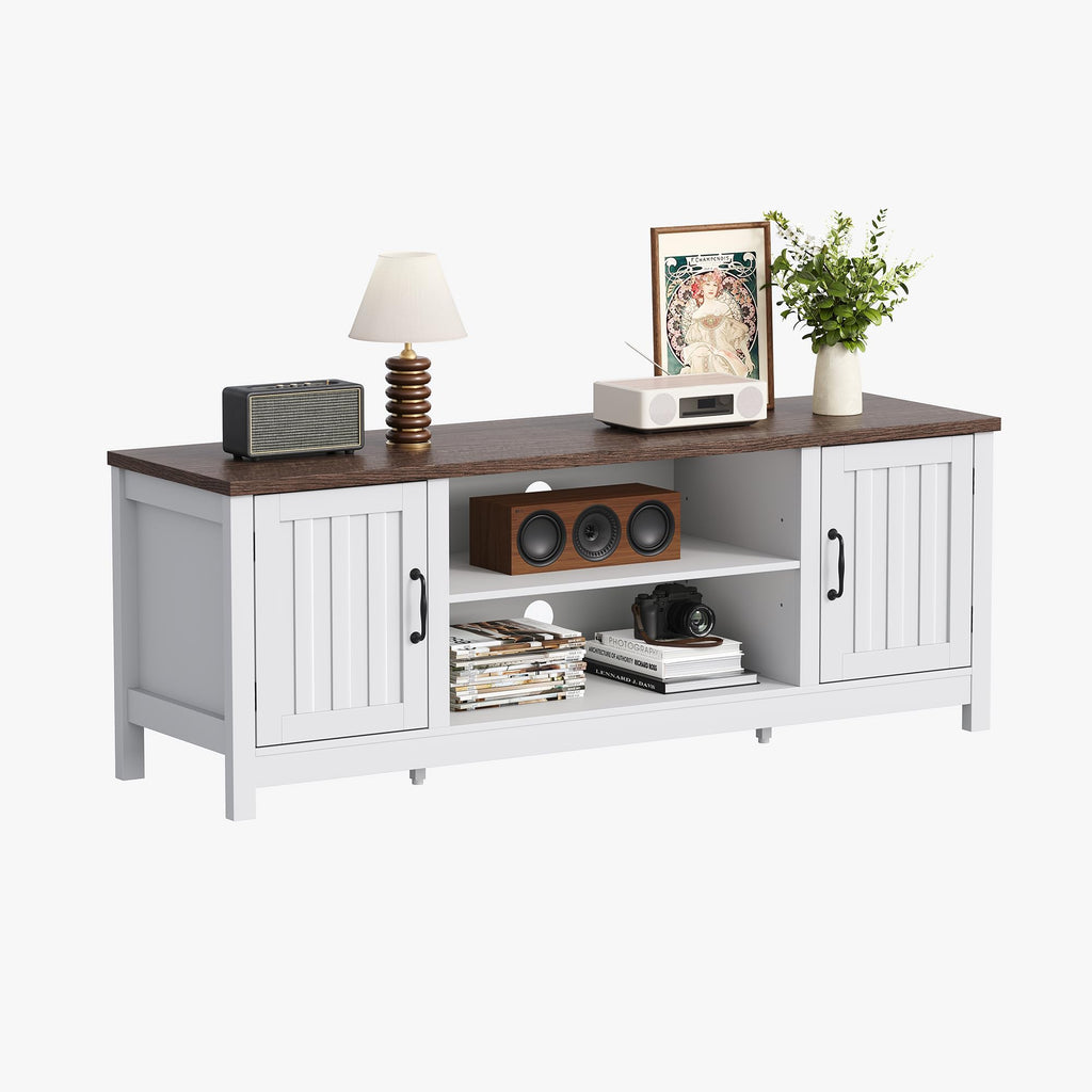 54" TV Stand with Storage Cabinet and Open Shelves P2555