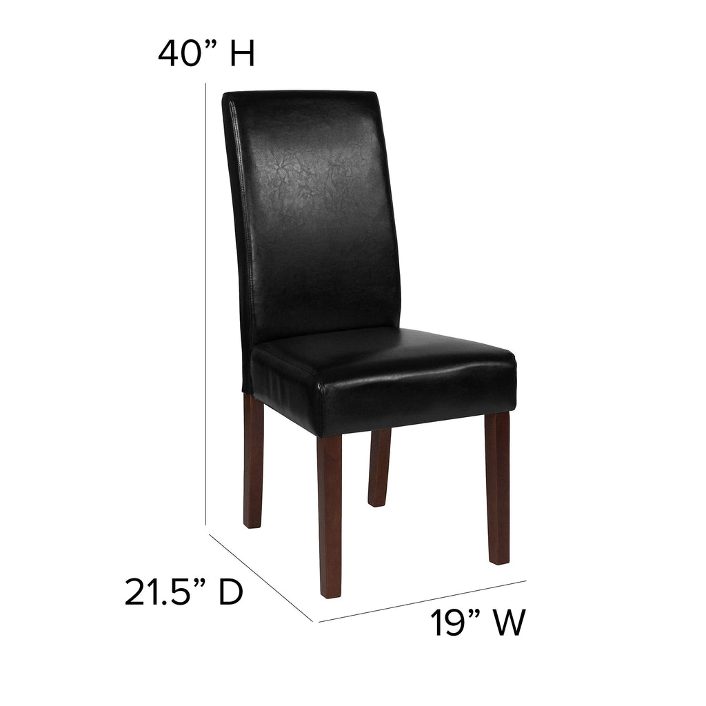 Black Faux Leather Parsons Chair 6-Pack J156