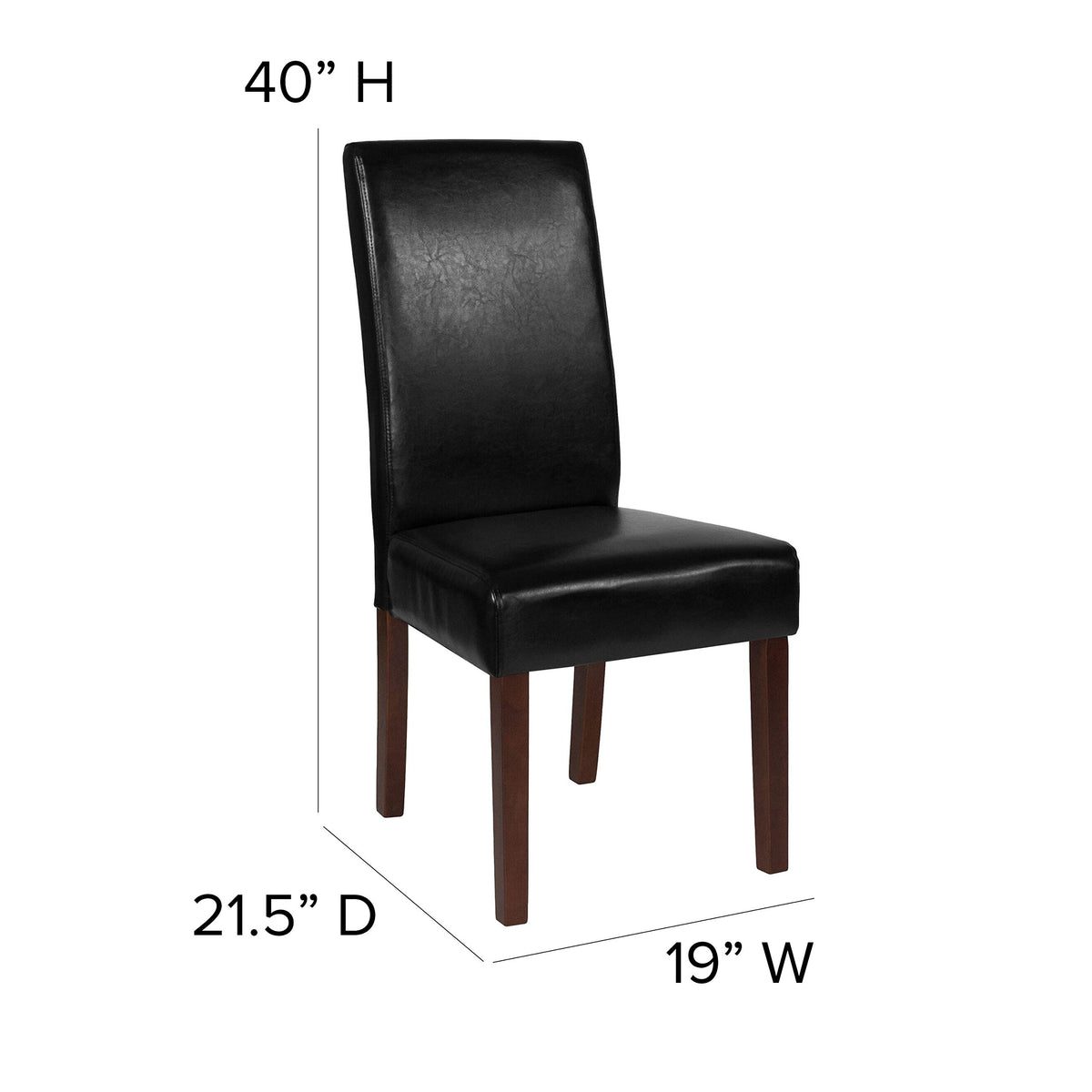Black Faux Leather Parsons Chair 6-Pack J156
