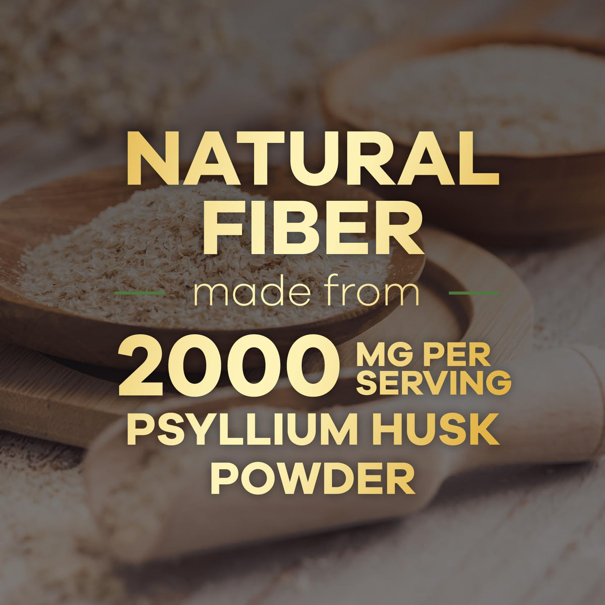 Psyllium Husk Powder 2000mg Fiber Supplement 60 Capsules Q978735