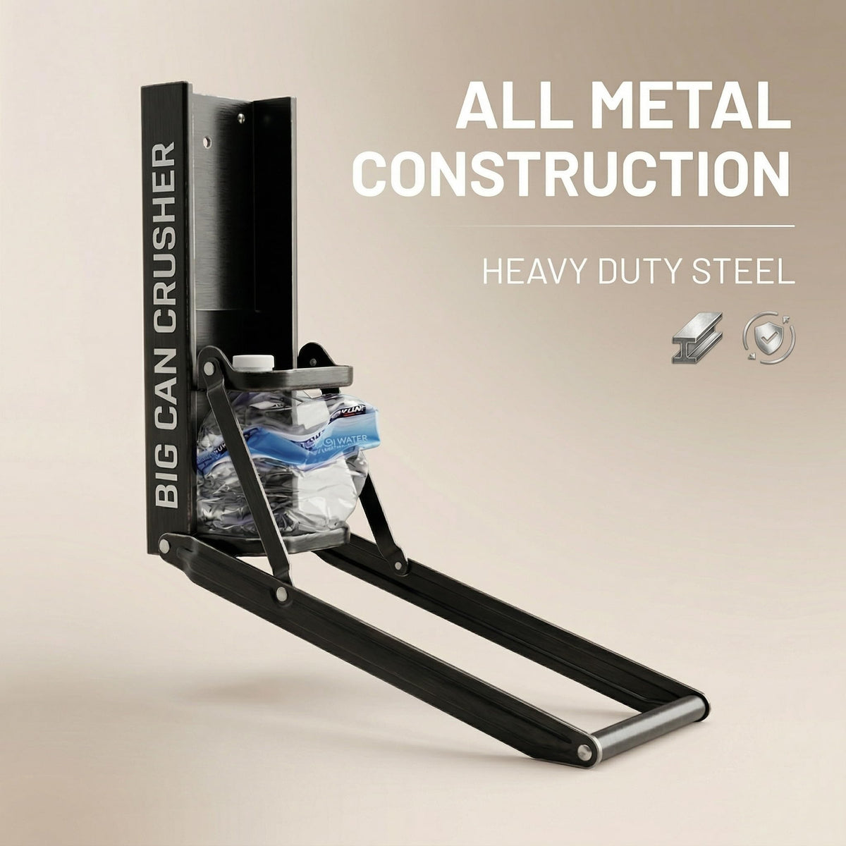 Heavy Duty Metal Can Crusher Bottle Crusher, Wall Mounted, Black W650062