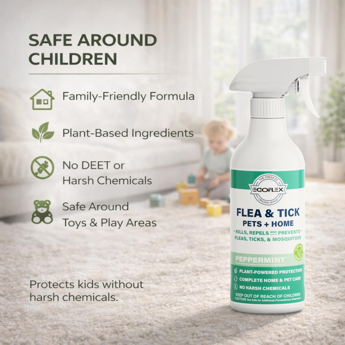 Plant-Based Flea Spray with Peppermint Scent 16oz M874