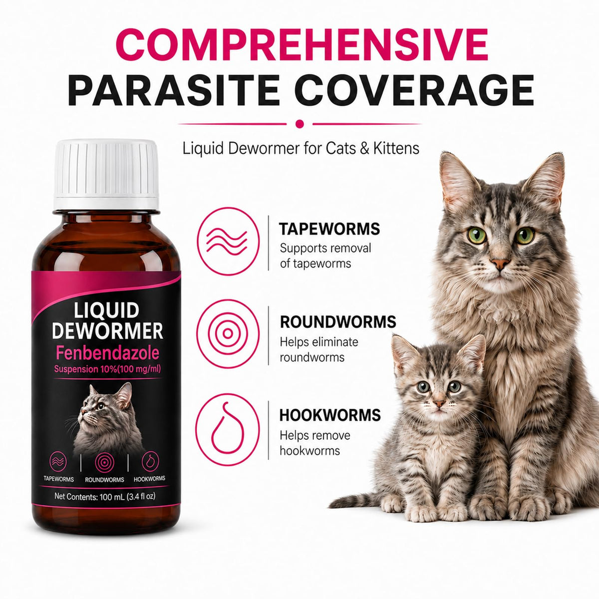 Liquid Dewormer for Cats 100 mg/mL Oral Suspension N6812