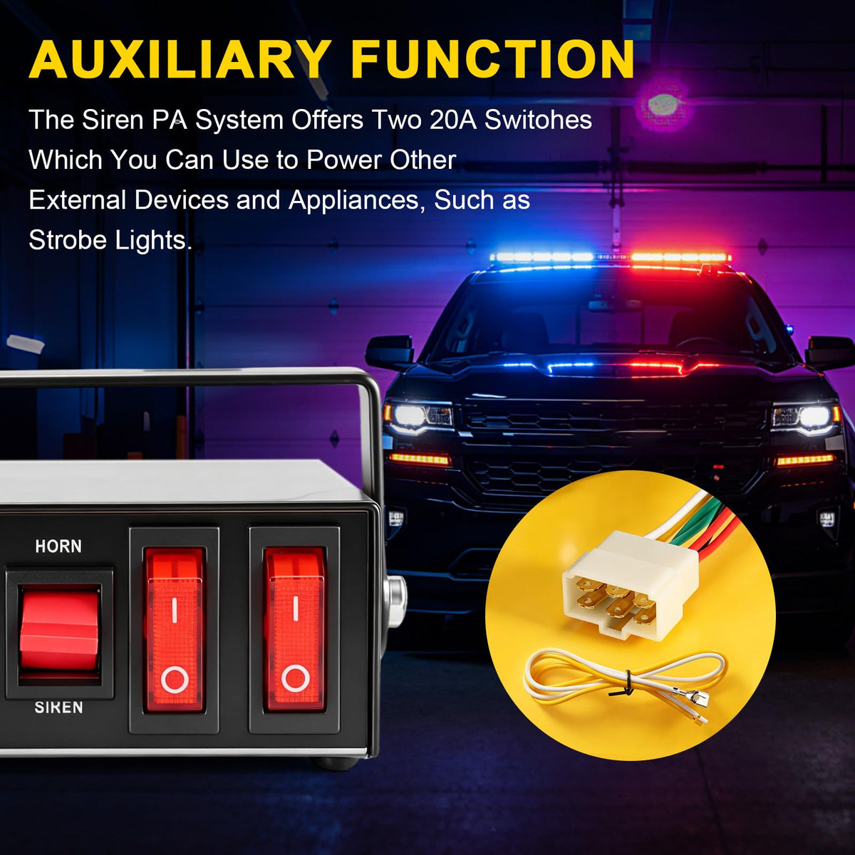 Police Siren PA System with Handheld Mic P41424
