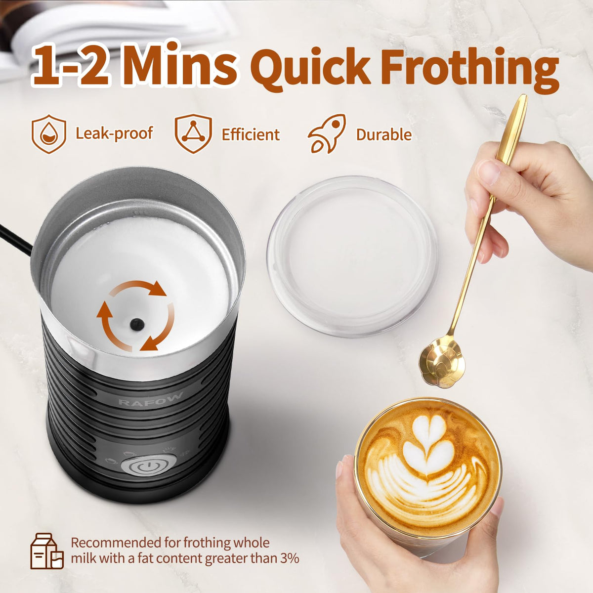 4 In 1 Electric Milk Frother Steamer 350ml Q763