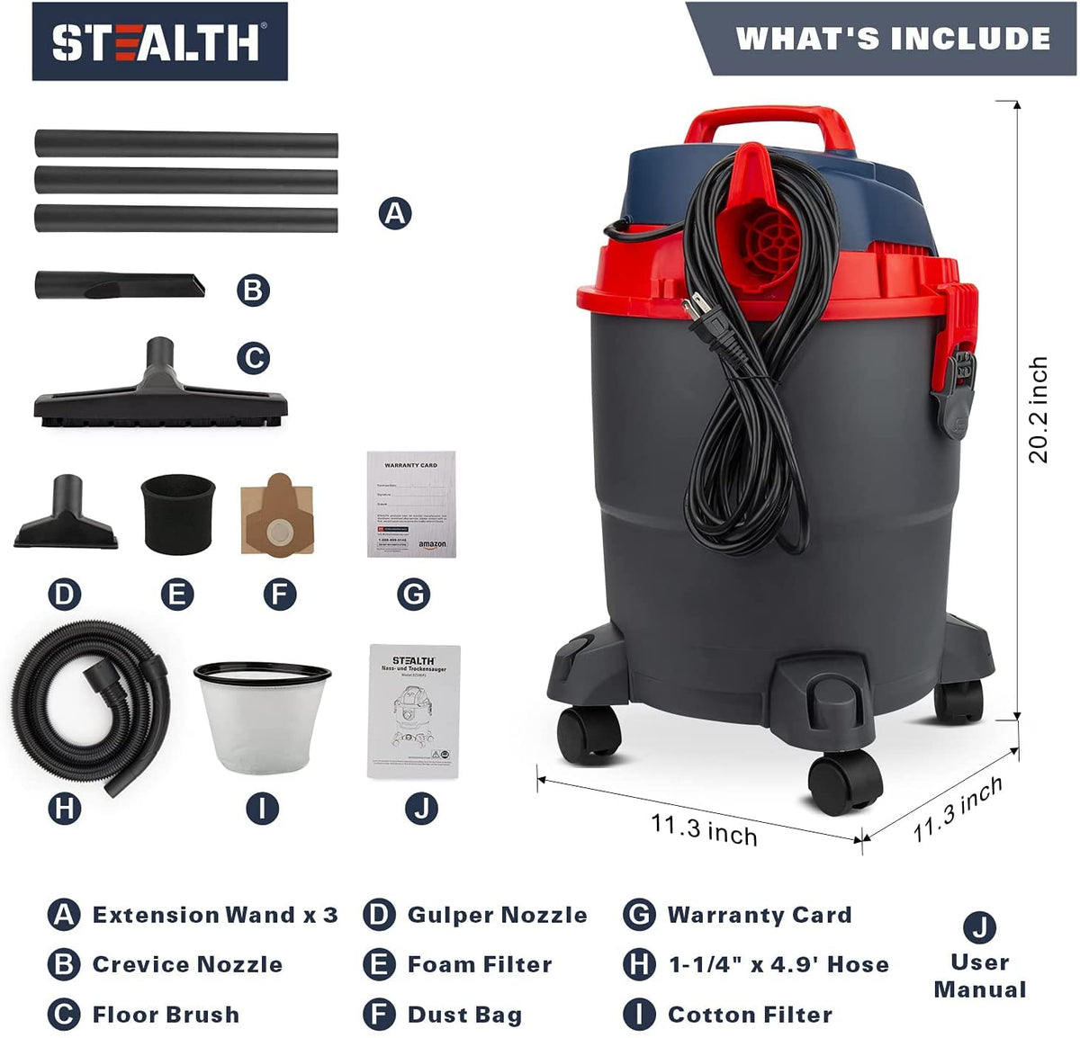5 Gallon 5.5 Peak HP Wet/Dry Shop Vacuum with Blower Q266