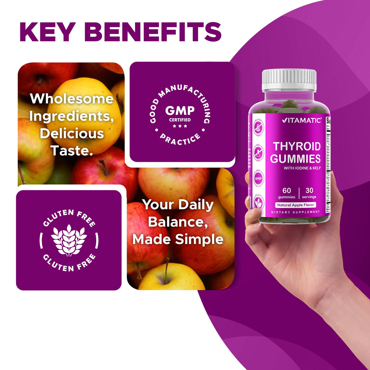 Thyroid Gummies with Iodine & Kelp, 60 Gummies A762367