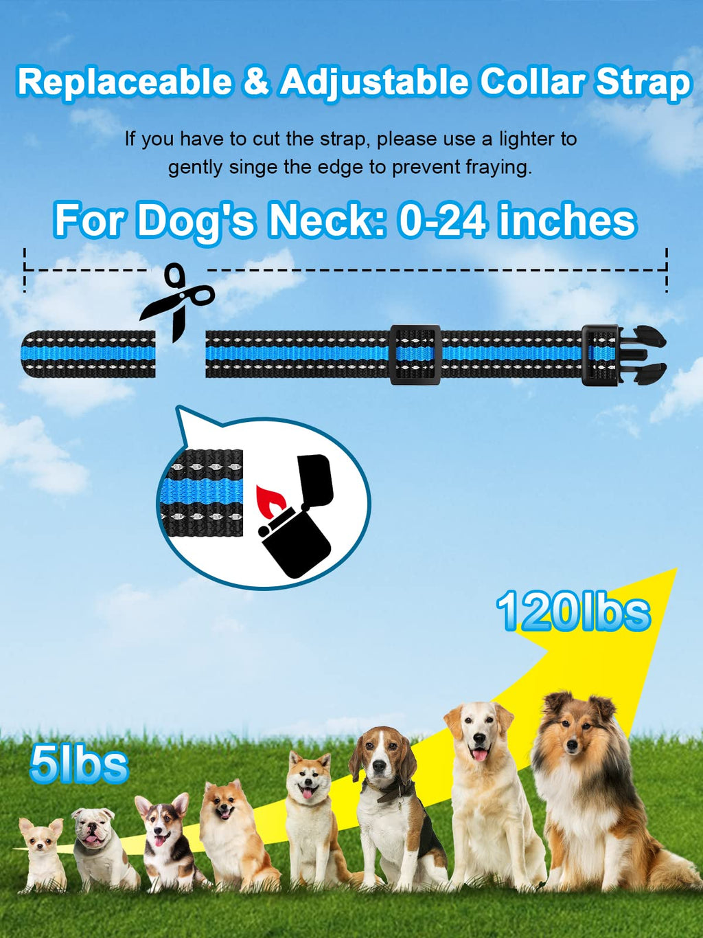 Dog Shock Collar 2 Dogs Waterproof Training Collar with Rechargeable Remote Z661160