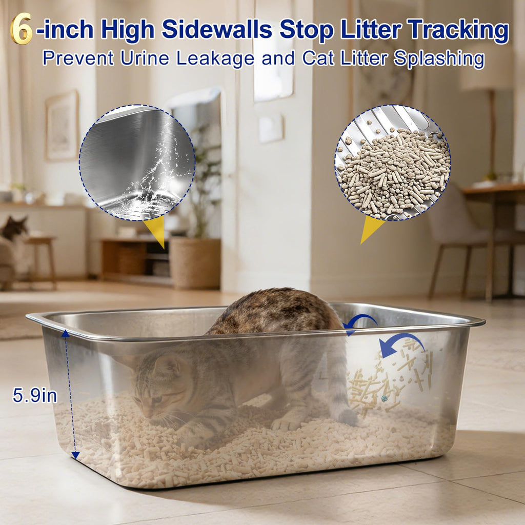 Stainless Steel Sifting Litter Box with Sifter J99951