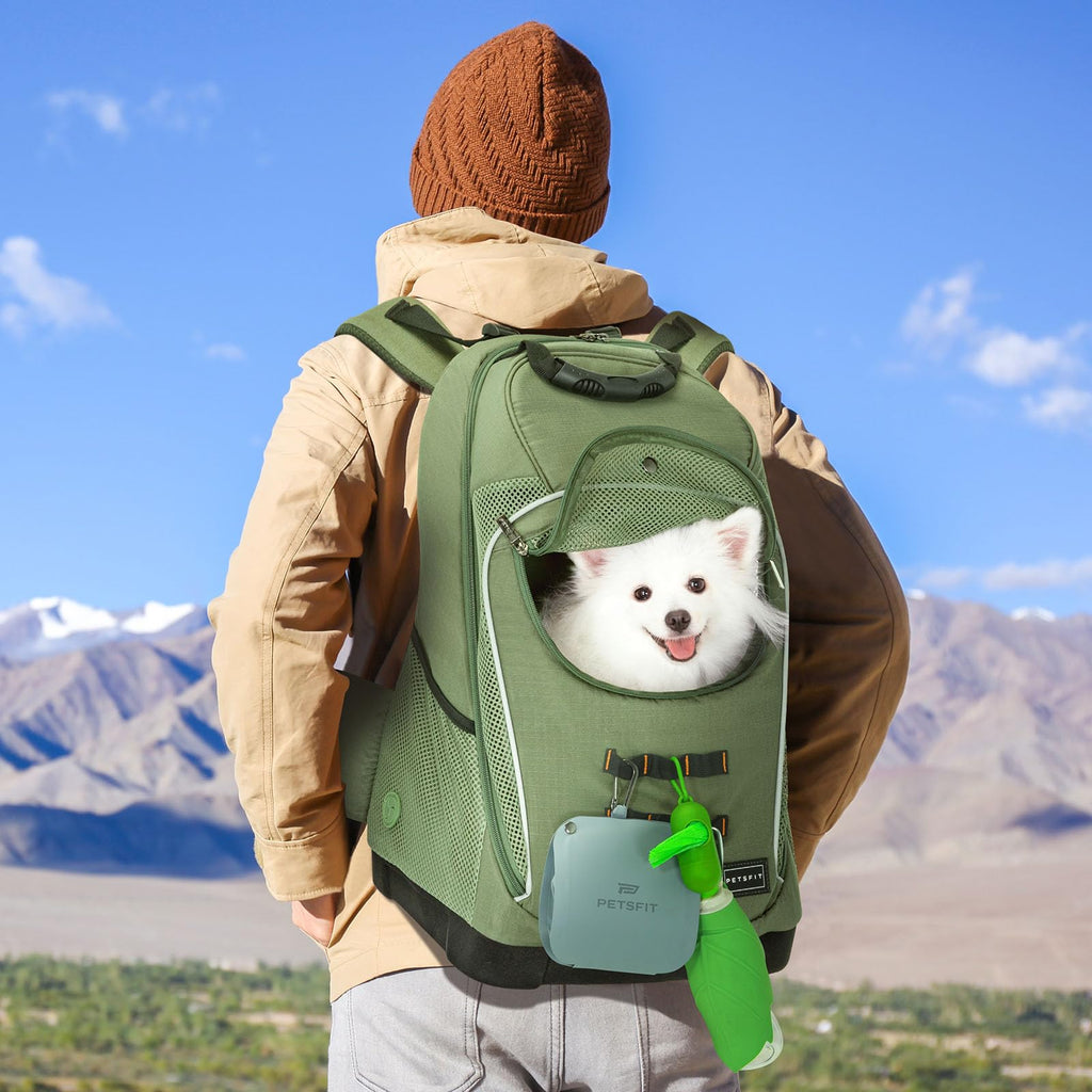 Green Pet Dog Carrier Backpack with Large Ventilations V6539
