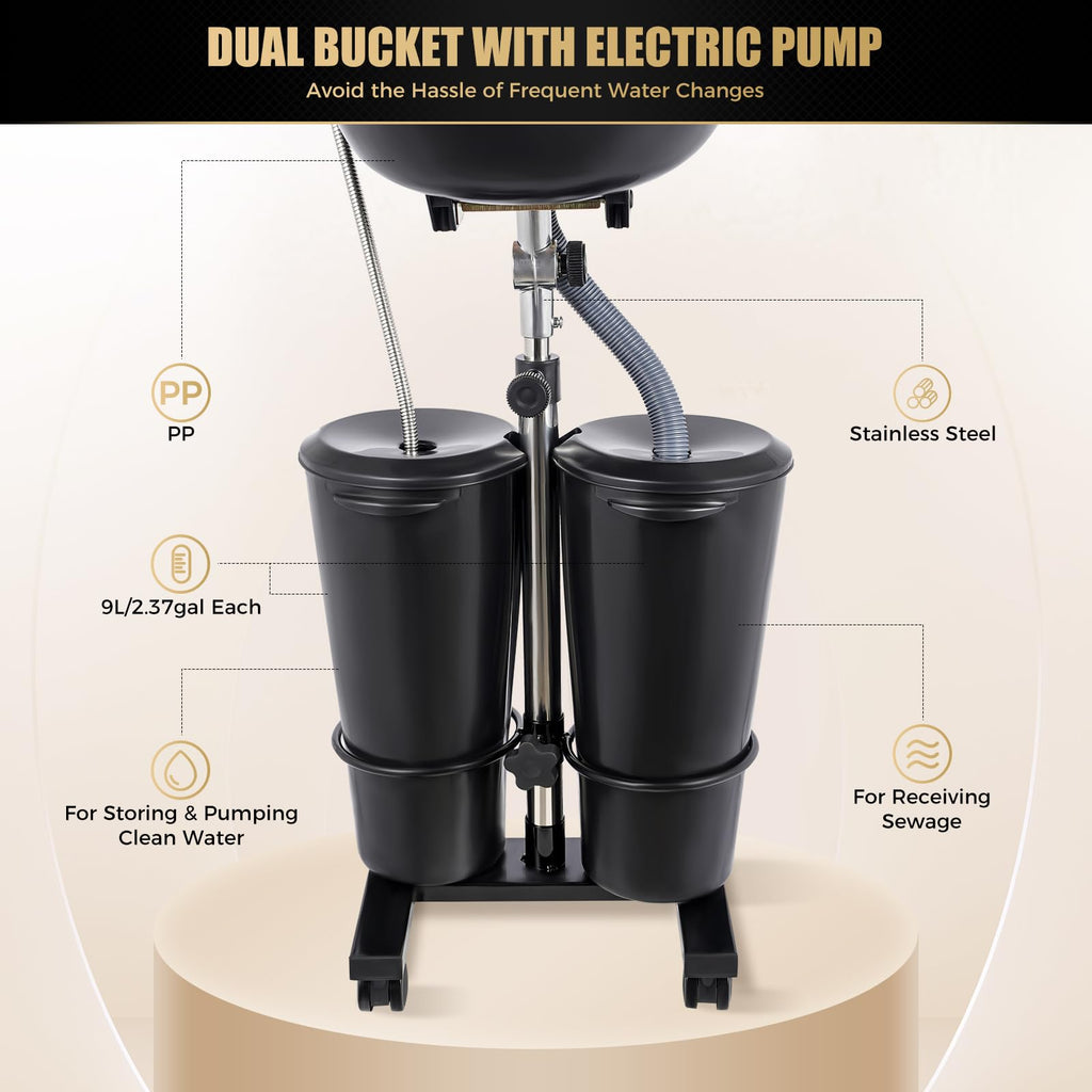 Portable Shampoo Unit with Electric Pump and Drain Hoses I873016