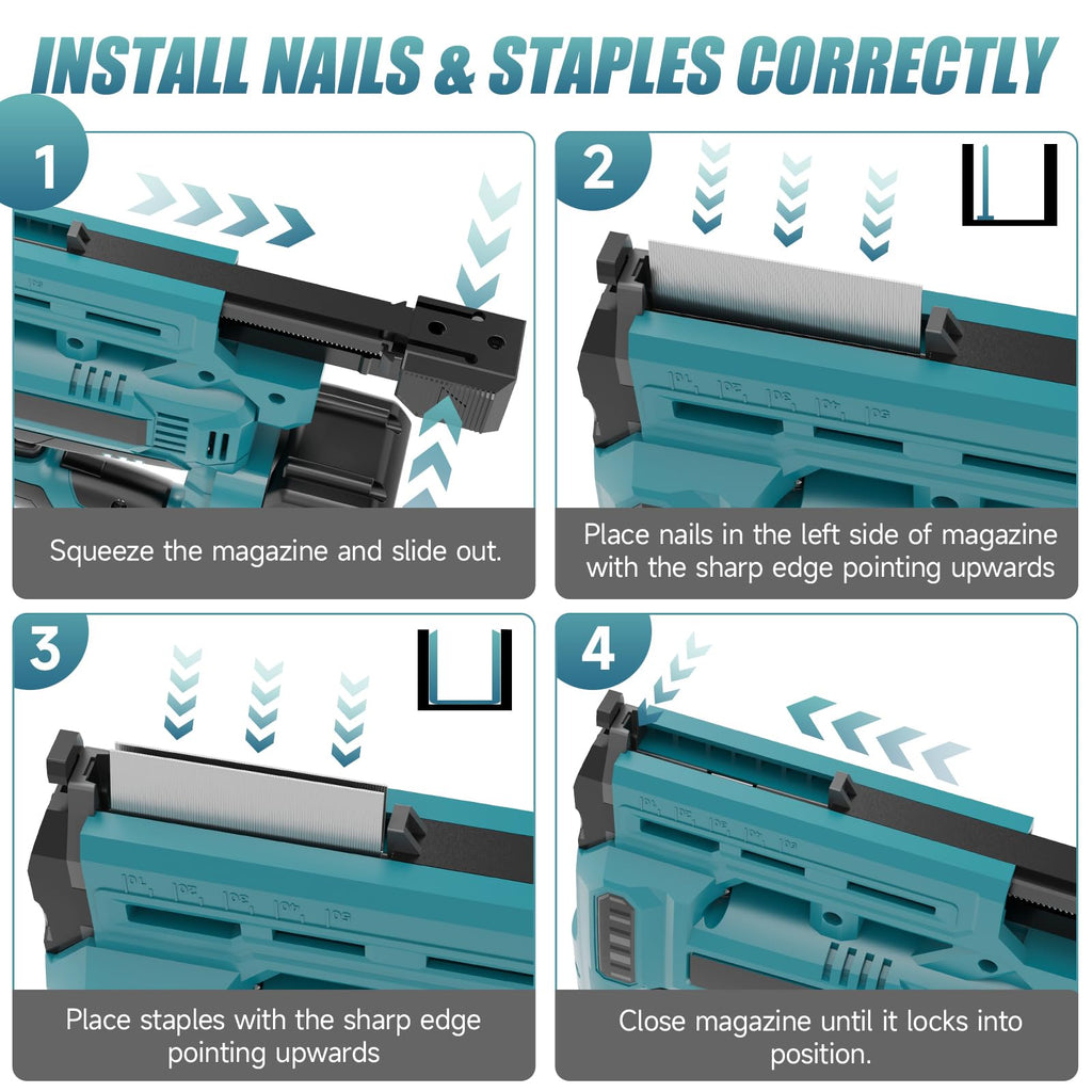 Cordless Battery Powered 18 Gauge 2 in 1 Brad Nailer & Staple Gun M36186