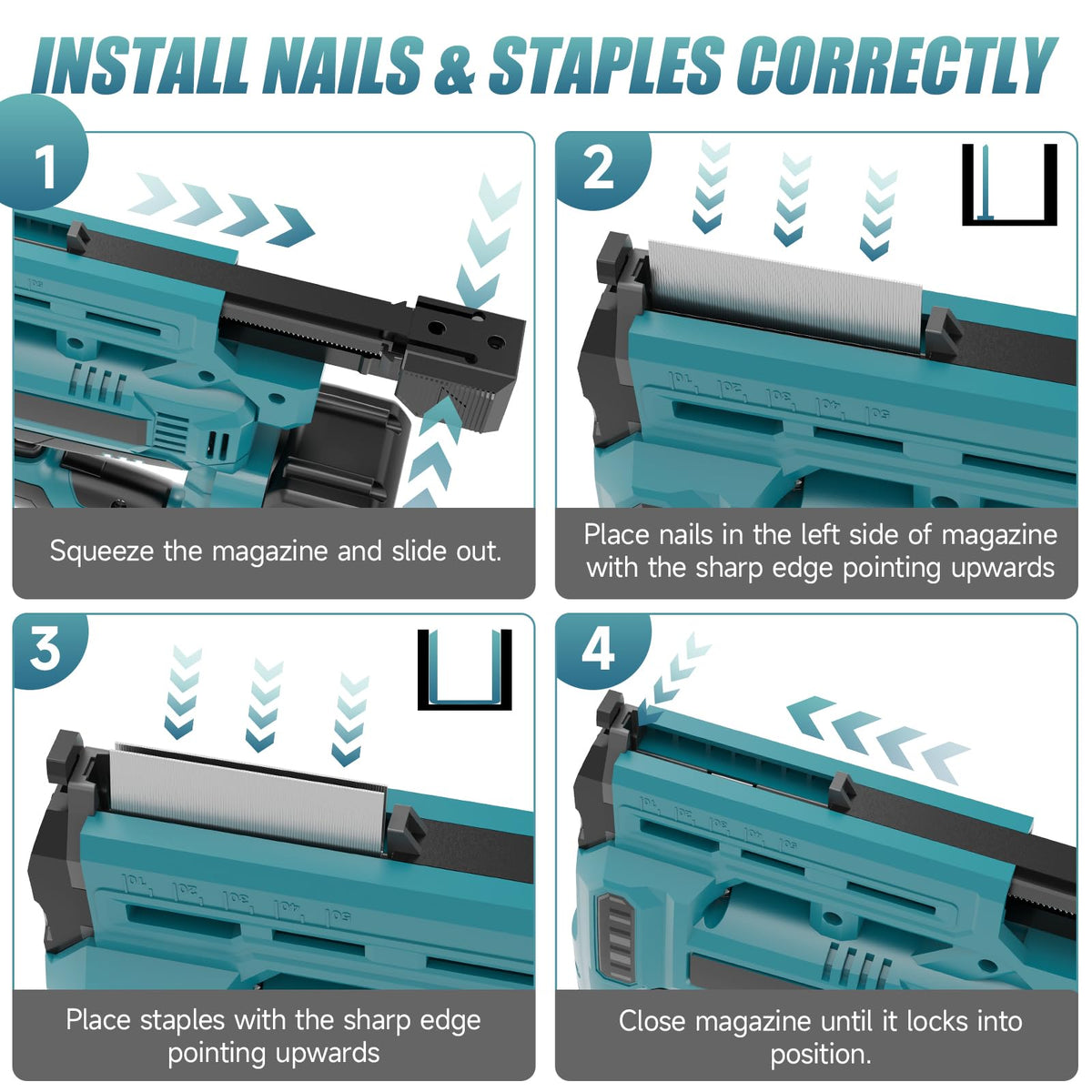 Cordless Battery Powered 18 Gauge 2 in 1 Brad Nailer & Staple Gun M36186