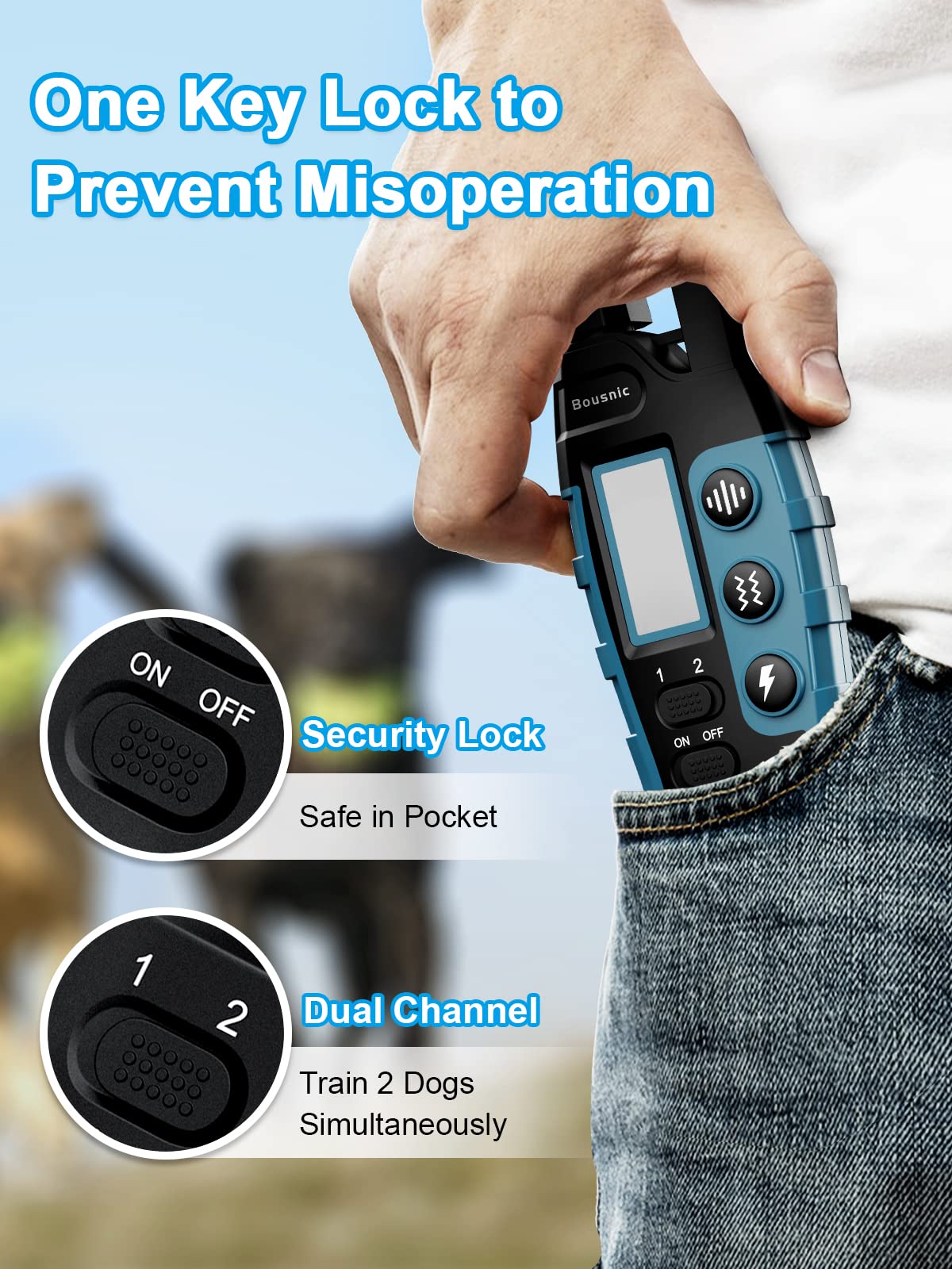 Dog Shock Collar 2 Dogs Waterproof Training Collar with Rechargeable Remote Z661160