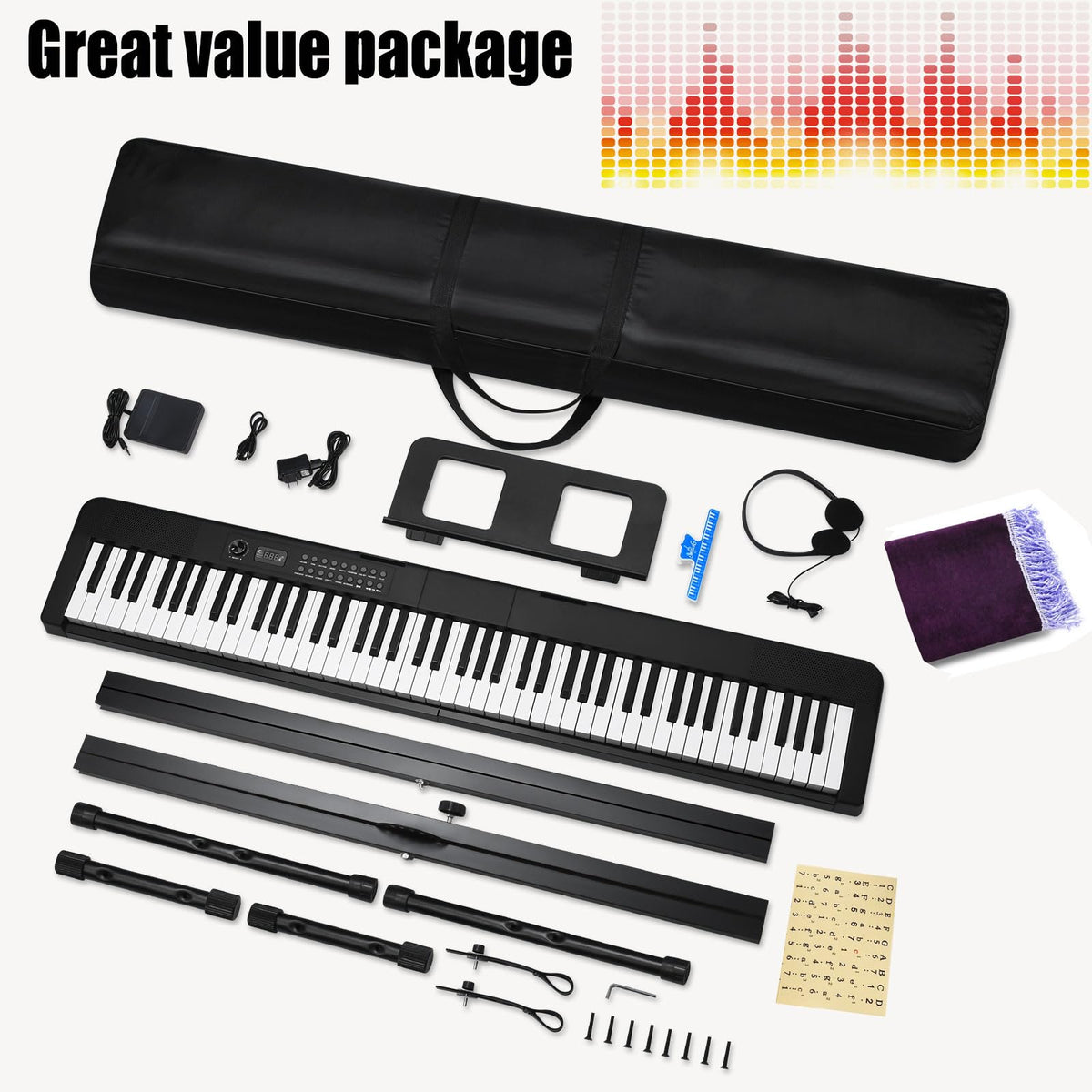 88 Key Digital Piano with Semi Weighted Keys R644712
