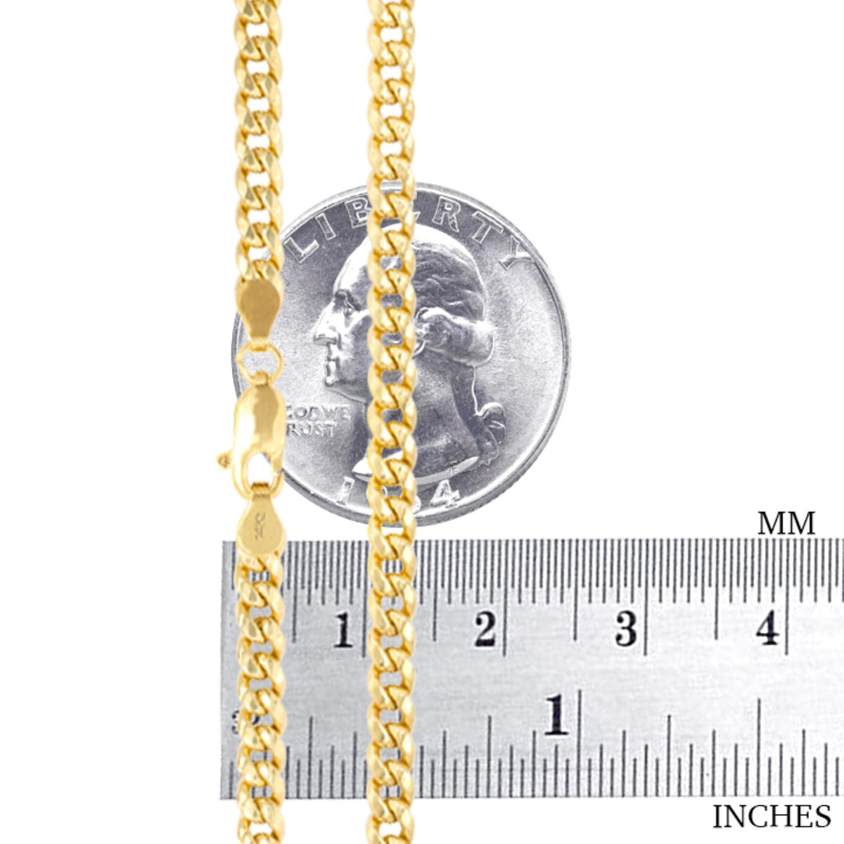 14k Yellow Gold Cuban Link Chain Necklace U807