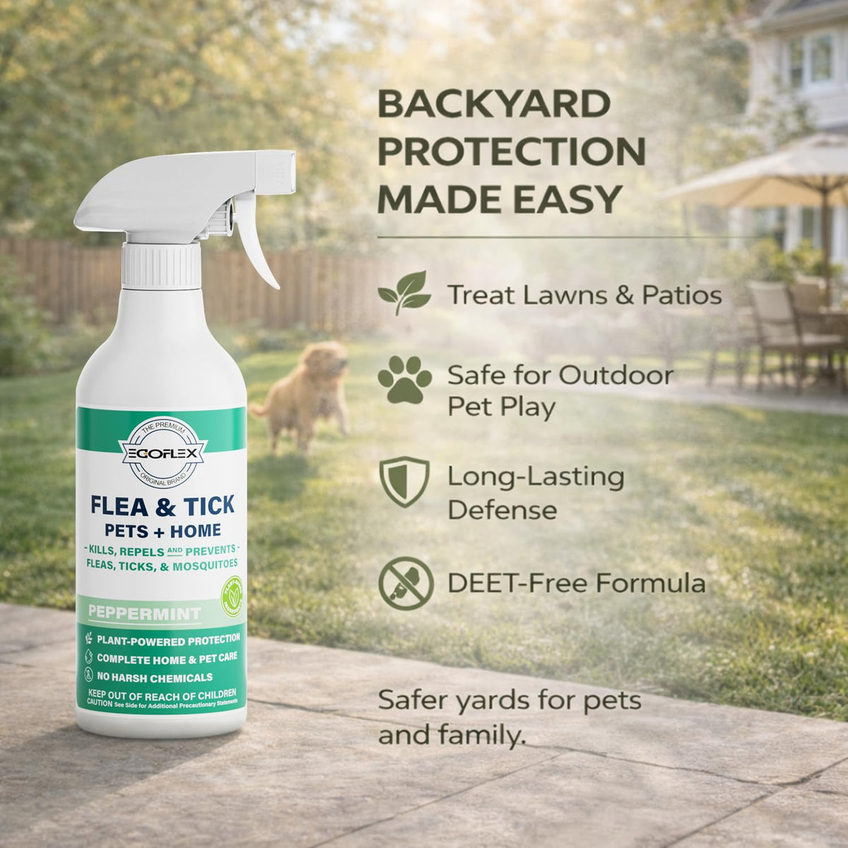 Plant-Based Flea Spray with Peppermint Scent 16oz M874